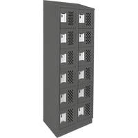 Assembled Lockerettes Clean Line Perforated Economy Lockers, 6 -tier, Bank of 2, 18" x 72" x 12", Steel FMT Sales Ltd