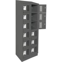 Assembled Lockerettes Clean Line Perforated Economy Lockers, 6 -tier, Bank of 2, 18" x 72" x 12", Steel FMT Sales Ltd