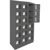 Assembled Lockerettes Clean Line Perforated Economy Lockers, 6 -tier, Bank of 3, 18" x 72" x 12", Steel FMT Sales Ltd