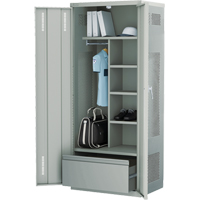 Deluxe Gear Locker, Steel, 36" W x 24" D x 72" H, Grey FMT Sales Ltd