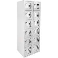 Clean Line Lockerettes, 6 -tier, Bank of 2, 18" x 72" x 12", Steel FMT Sales Ltd
