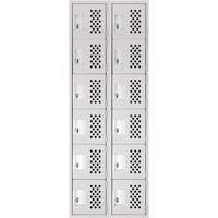 Clean Line Lockerettes, 6 -tier, Bank of 2, 18" x 72" x 12", Steel FMT Sales Ltd
