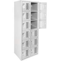 Clean Line Lockerettes, 6 -tier, Bank of 2, 18" x 72" x 12", Steel FMT Sales Ltd