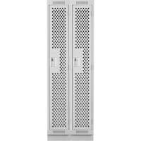 Clean Line Lockers, Bank of 2, 24" x 12" x 76", Steel, Grey, Rivet (Assembled), Perforated FMT Sales Ltd