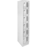 Assembled Lockerettes Clean Line Perforated Economy Lockers, 6 -tier, 18" x 72" x 12", Steel FMT Sales Ltd
