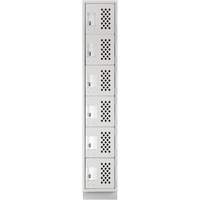 Assembled Lockerettes Clean Line Perforated Economy Lockers, 6 -tier, 18" x 72" x 12", Steel FMT Sales Ltd