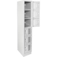 Assembled Lockerettes Clean Line Perforated Economy Lockers, 6 -tier, 18" x 72" x 12", Steel FMT Sales Ltd