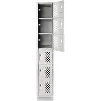 Assembled Lockerettes Clean Line Perforated Economy Lockers, 6 -tier, 18" x 72" x 12", Steel FMT Sales Ltd