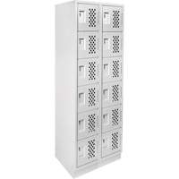 Assembled Lockerettes Clean Line Perforated Economy Lockers, 6 -tier, Bank of 2, 18" x 72" x 12", Steel FMT Sales Ltd