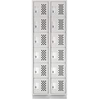 Assembled Lockerettes Clean Line Perforated Economy Lockers, 6 -tier, Bank of 2, 18" x 72" x 12", Steel FMT Sales Ltd