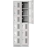 Assembled Lockerettes Clean Line Perforated Economy Lockers, 6 -tier, Bank of 2, 18" x 72" x 12", Steel FMT Sales Ltd