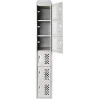 Clean-Line Perforated Lockerette, 6 -tier, 12" x 72" x 12", Steel FMT Sales Ltd