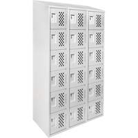 Clean-Line Perforated Lockerette, 6 -tier, Bank of 3, 12" x 72" x 12", Steel FMT Sales Ltd