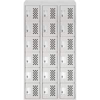 Clean-Line Perforated Lockerette, 6 -tier, Bank of 3, 12" x 72" x 12", Steel FMT Sales Ltd
