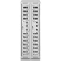 Clean Line Lockers, Bank of 2, 24" x 12" x 82", Steel, Grey, Rivet (Assembled), Perforated FMT Sales Ltd