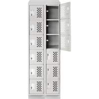 Assembled Lockerettes Clean Line Perforated Economy Lockers, 6 -tier, Bank of 2, 18" x 72" x 12", Steel FMT Sales Ltd