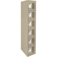 Assembled Lockerettes Clean Line Perforated Economy Lockers, 6 -tier, 18" x 72" x 12", Steel FMT Sales Ltd