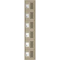 Assembled Lockerettes Clean Line Perforated Economy Lockers, 6 -tier, 18" x 72" x 12", Steel FMT Sales Ltd