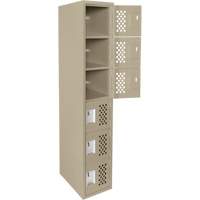 Assembled Lockerettes Clean Line Perforated Economy Lockers, 6 -tier, 18" x 72" x 12", Steel FMT Sales Ltd