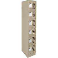 Assembled Lockerettes Clean Line Perforated Economy Lockers, 6 -tier, 18" x 72" x 12", Steel FMT Sales Ltd