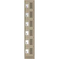 Assembled Lockerettes Clean Line Perforated Economy Lockers, 6 -tier, 18" x 72" x 12", Steel FMT Sales Ltd