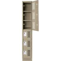 Assembled Lockerettes Clean Line Perforated Economy Lockers, 6 -tier, 18" x 72" x 12", Steel FMT Sales Ltd