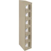 Assembled Lockerettes Clean Line Perforated Economy Lockers, 6 -tier, 18" x 72" x 12", Steel FMT Sales Ltd