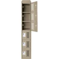 Assembled Lockerettes Clean Line Perforated Economy Lockers, 6 -tier, 18" x 72" x 12", Steel FMT Sales Ltd
