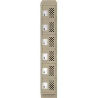 Assembled Lockerettes Clean Line Perforated Economy Lockers, 6 -tier, 18" x 72" x 12", Steel FMT Sales Ltd