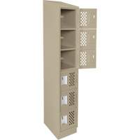 Assembled Lockerettes Clean Line Perforated Economy Lockers, 6 -tier, 18" x 72" x 12", Steel FMT Sales Ltd