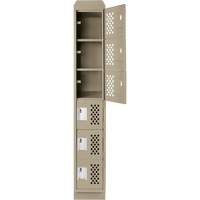 Assembled Lockerettes Clean Line Perforated Economy Lockers, 6 -tier, 18" x 72" x 12", Steel FMT Sales Ltd