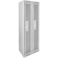 Casiers Clean Line, 2 niveaux, 12" x 12" x 72", Acier, Gris, Rivet (assembl&eacute;), Perfor&eacute; FMT Sales Ltd