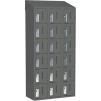 Concorde Heavy-Duty Lockers, 6 -tier, Bank of 3, 36" x 18" x 78", Steel, Charcoal, Welded (Assembled) FMT Sales Ltd