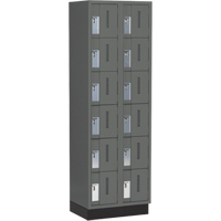Concorde Heavy-Duty Lockers, 6 -tier, Bank of 2, 24" x 18" x 76", Steel, Charcoal, Welded (Assembled) FMT Sales Ltd