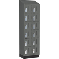 Concorde Heavy-Duty Lockers, 6 -tier, Bank of 2, 24" x 18" x 82", Steel, Charcoal, Welded (Assembled) FMT Sales Ltd