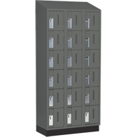 Concorde Heavy-Duty Lockers, 6 -tier, Bank of 3, 36" x 18" x 82", Steel, Charcoal, Welded (Assembled) FMT Sales Ltd