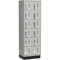 Concorde Heavy-Duty Lockers, 6 -tier, Bank of 2, 24" x 18" x 76", Steel, Grey, Welded (Assembled) FMT Sales Ltd
