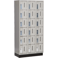 Concorde Heavy-Duty Lockers, 6 -tier, Bank of 3, 36" x 18" x 76", Steel, Grey, Welded (Assembled) FMT Sales Ltd