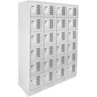 Assembled Clean Line Perforated Economy Lockers, 6 -tier, Bank of 4, 18" x 72" x 12", Steel FMT Sales Ltd