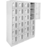 Assembled Clean Line Perforated Economy Lockers, 6 -tier, Bank of 4, 18" x 72" x 12", Steel FMT Sales Ltd