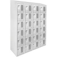 Assembled Clean Line Perforated Economy Lockers, 6 -tier, Bank of 4, 18" x 72" x 12", Steel FMT Sales Ltd