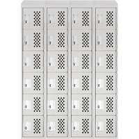 Assembled Clean Line Perforated Economy Lockers, 6 -tier, Bank of 4, 18" x 72" x 12", Steel FMT Sales Ltd
