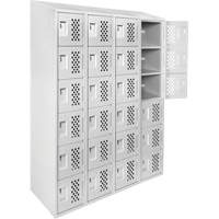Assembled Clean Line Perforated Economy Lockers, 6 -tier, Bank of 4, 18" x 72" x 12", Steel FMT Sales Ltd