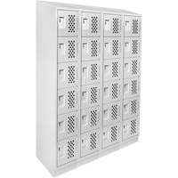 Assembled Clean Line Perforated Economy Lockers, 6 -tier, Bank of 4, 18" x 72" x 12", Steel FMT Sales Ltd
