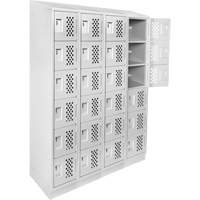 Assembled Clean Line Perforated Economy Lockers, 6 -tier, Bank of 4, 18" x 72" x 12", Steel FMT Sales Ltd