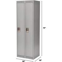 Lockers, Bank of 2, 24" x 18" x 72", Steel, Grey, Knocked Down FMT Sales Ltd