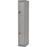 Lockers, 2 -tier, 12" x 18" x 72", Steel, Grey, Knocked Down FMT Sales Ltd