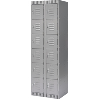 Casiers, 6 niveaux, Bloc de 2, 24" x 18" x 72", Acier, Gris, D&eacute;mont&eacute; FMT Sales Ltd