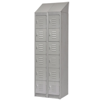 Lockers, 6 -tier, Bank of 2, 24" x 18" x 82", Steel, Grey, Knocked Down FMT Sales Ltd