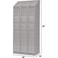Casiers, 6 niveaux, Bloc de 3, 36" x 18" x 82", Acier, Gris, D&eacute;mont&eacute; FMT Sales Ltd